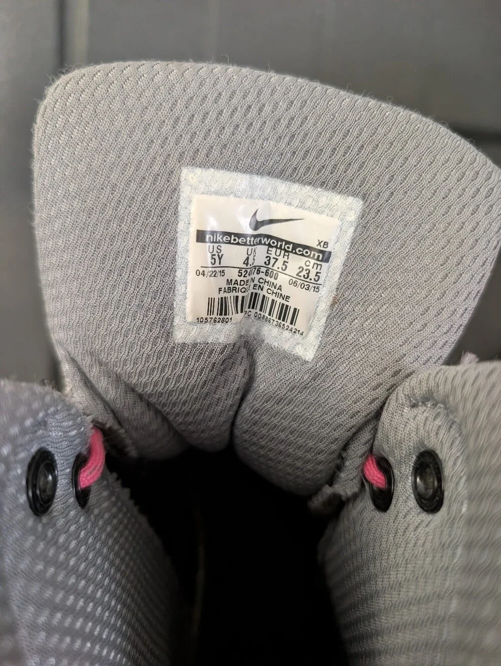 Nike ACG Woodside High Boots Girl Pink, Gray and Black 524876-669 Size 5